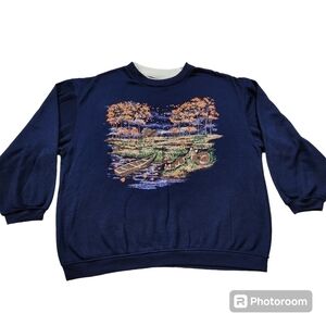 Vintage Basic Editions Fall Cabincore Graphic Grandma Sweatshirt